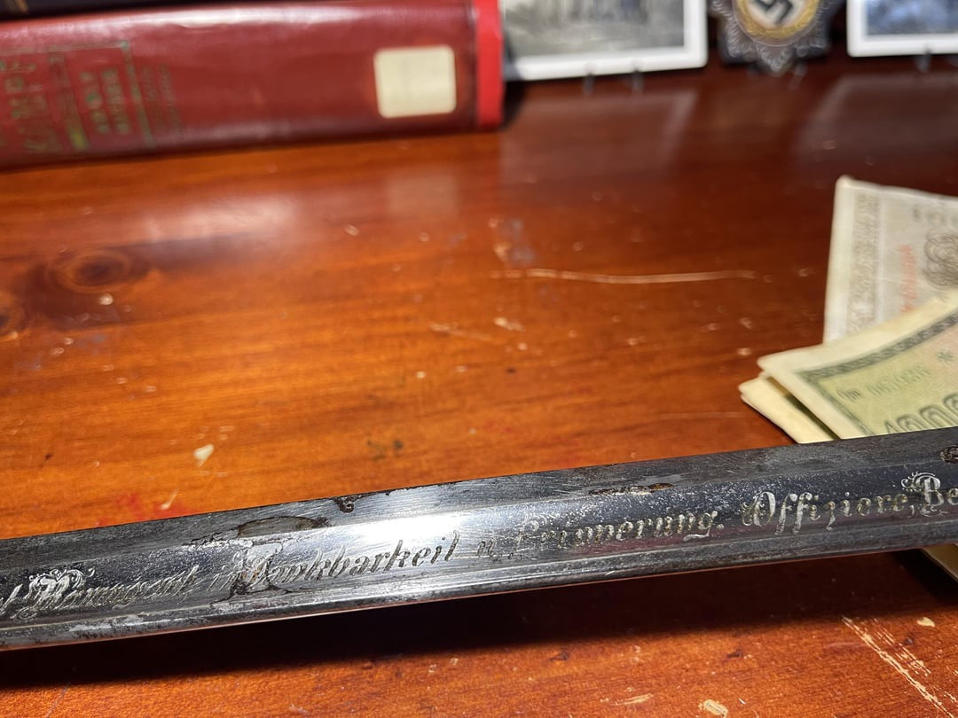 WW2 German Officer’s Sword – Named to Colonel Baumgart