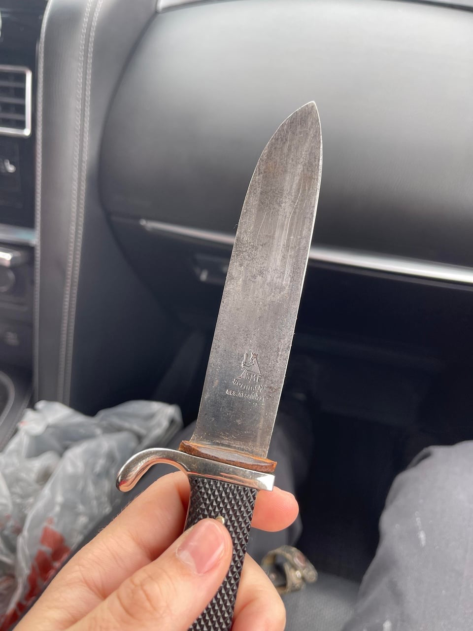 WW2 Hitler Youth Knife – Etched Example with Mysterious Back Marking