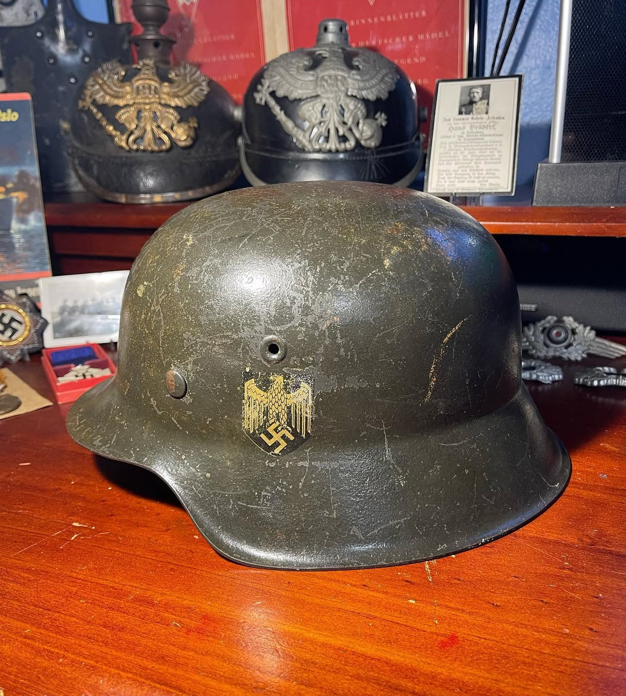 Rare M35 Heer Helmet – Authentic Battlefield Veteran
