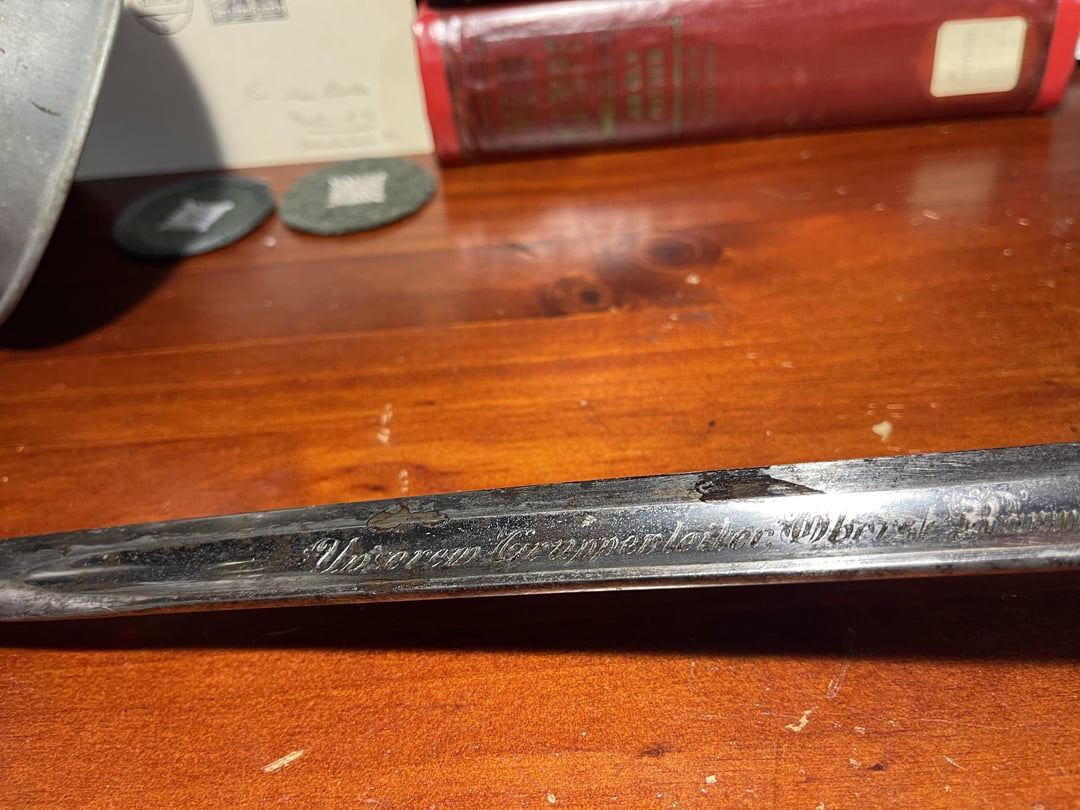 WW2 German Officer’s Sword – Named to Colonel Baumgart