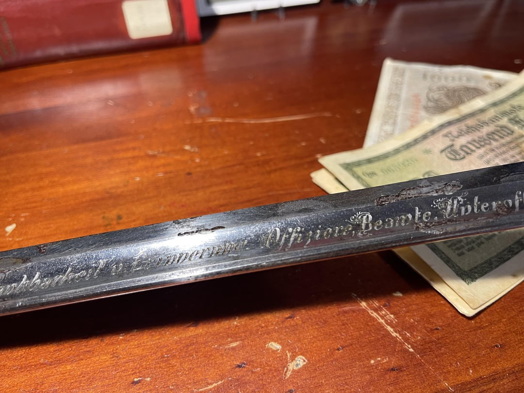 WW2 German Officer’s Sword – Named to Colonel Baumgart