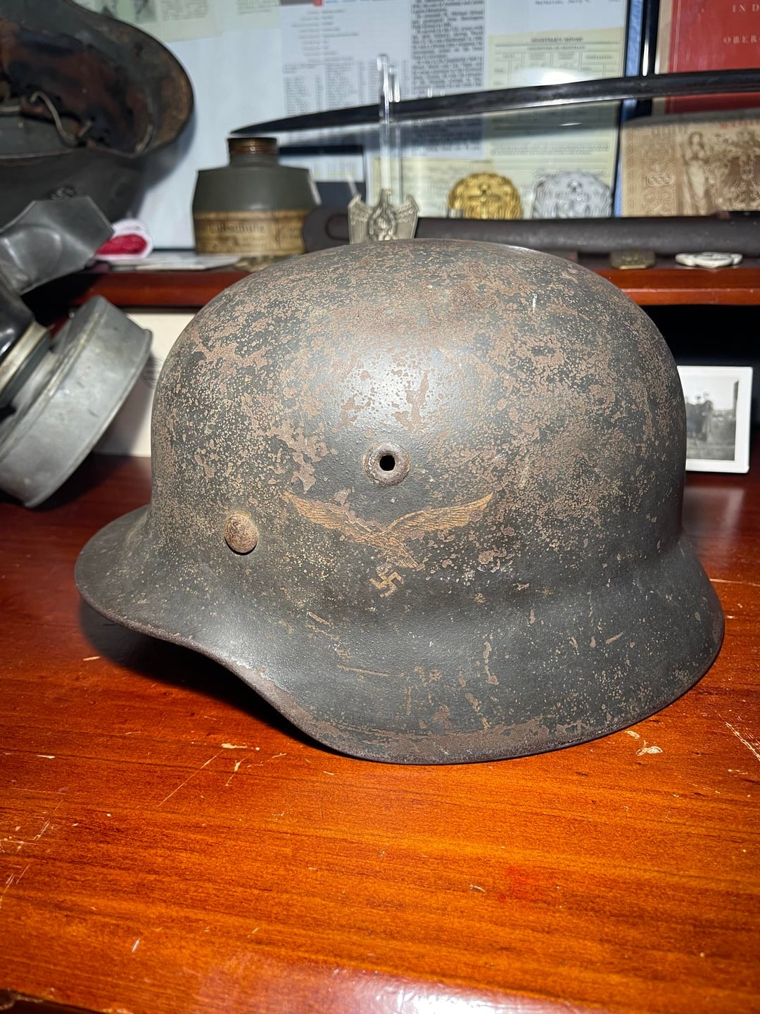 WW2 Luftwaffe M40 Helmet – Salty Example