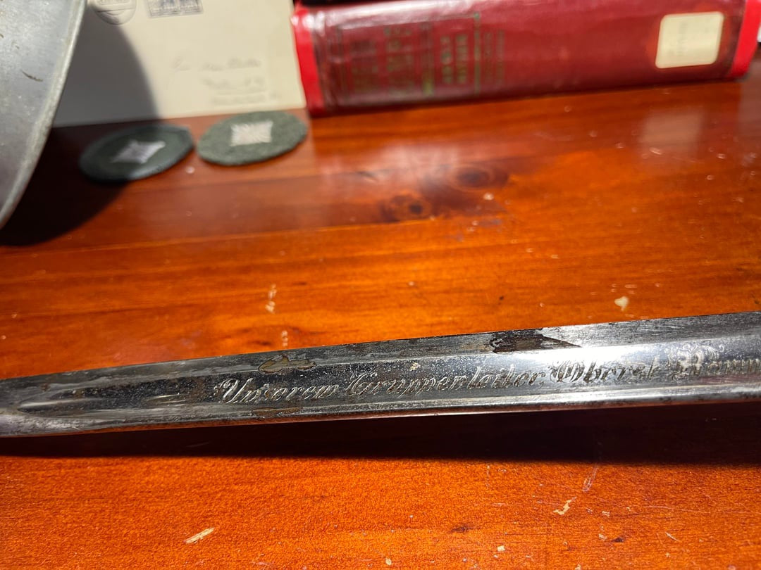 WW2 German Officer’s Sword – Named to Colonel Baumgart