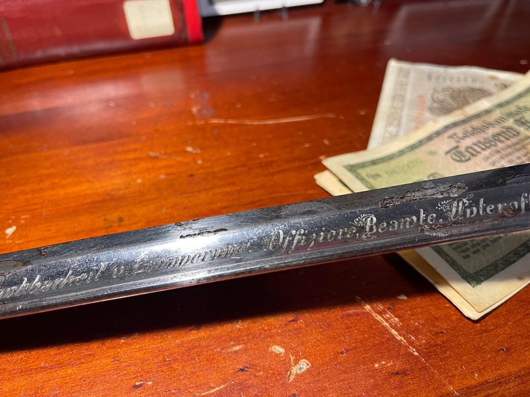 WW2 German Officer’s Sword – Named to Colonel Baumgart
