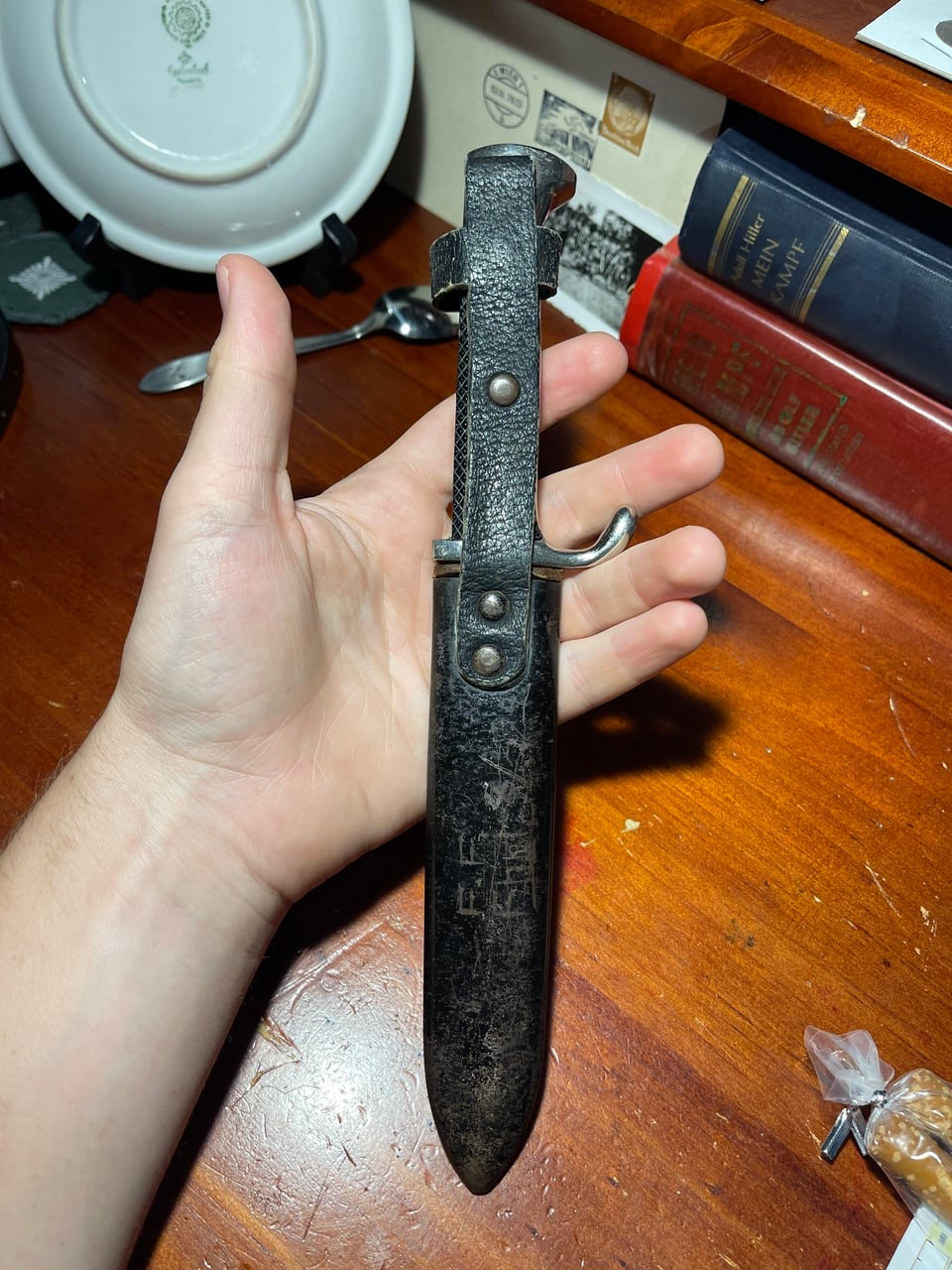 WW2 Hitler Youth Knife – Etched Example with Mysterious Back Marking