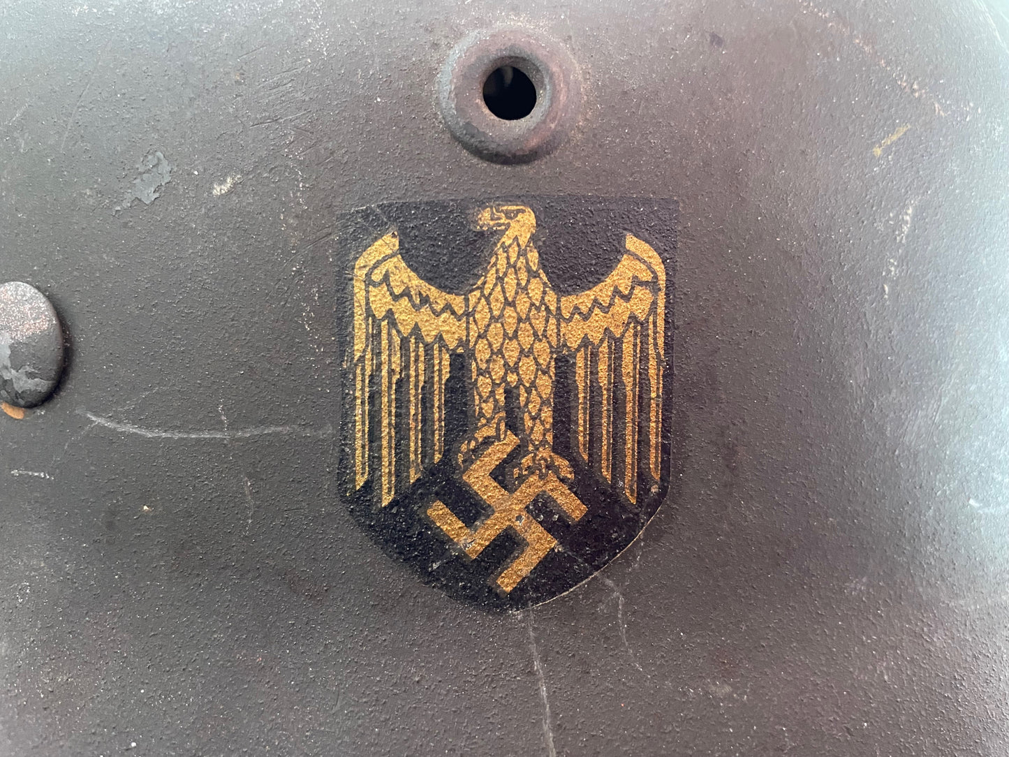 Rare Kriegsmarine M40 Helmet – Quist Q64, Lot DN142