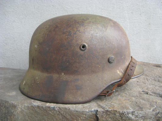 WWII German Luftwaffe M40 Helmet – Transitional 1940, Size 68, One-Look Camo