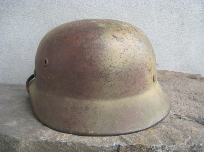 WWII German Luftwaffe M40 Helmet – Transitional 1940, Size 68, One-Look Camo