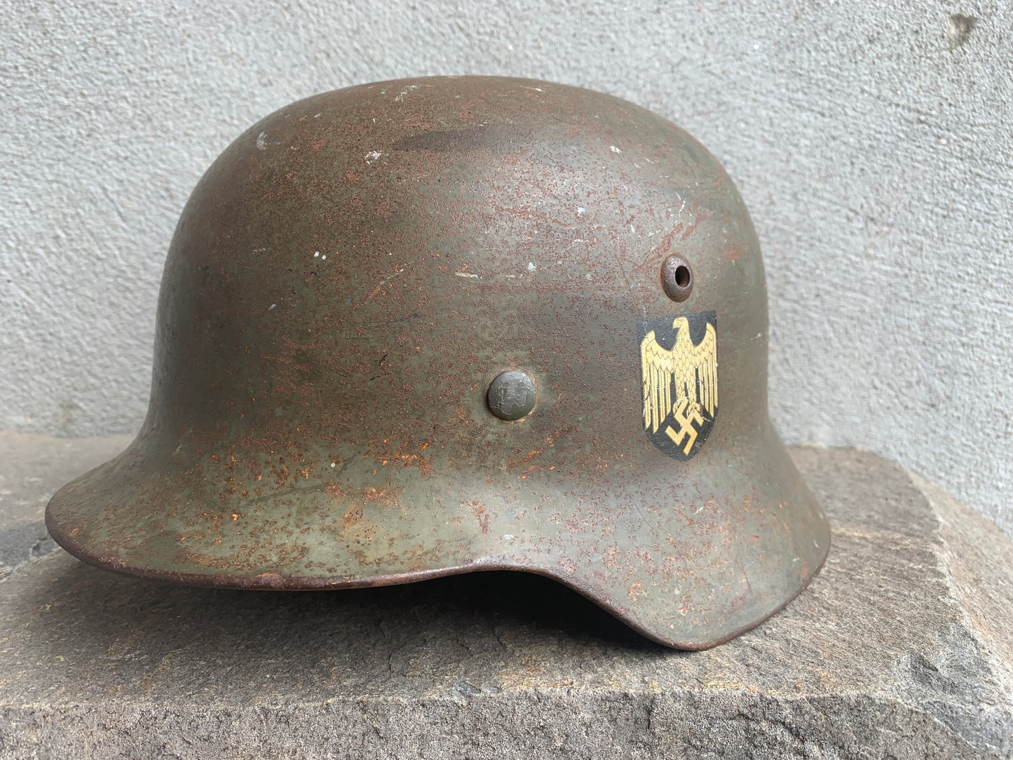 WW2 German M35 Heer Helmet – Early Pre-War Double Decal (1935)