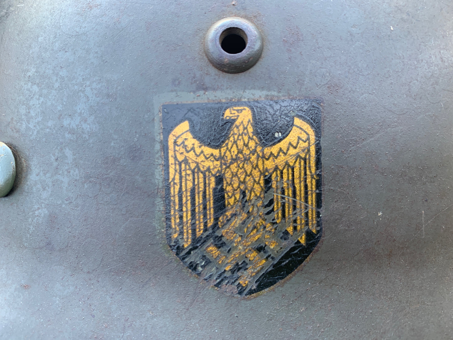 WW2 German M35 Kriegsmarine Double Decal Helmet – Rare ET70 Size