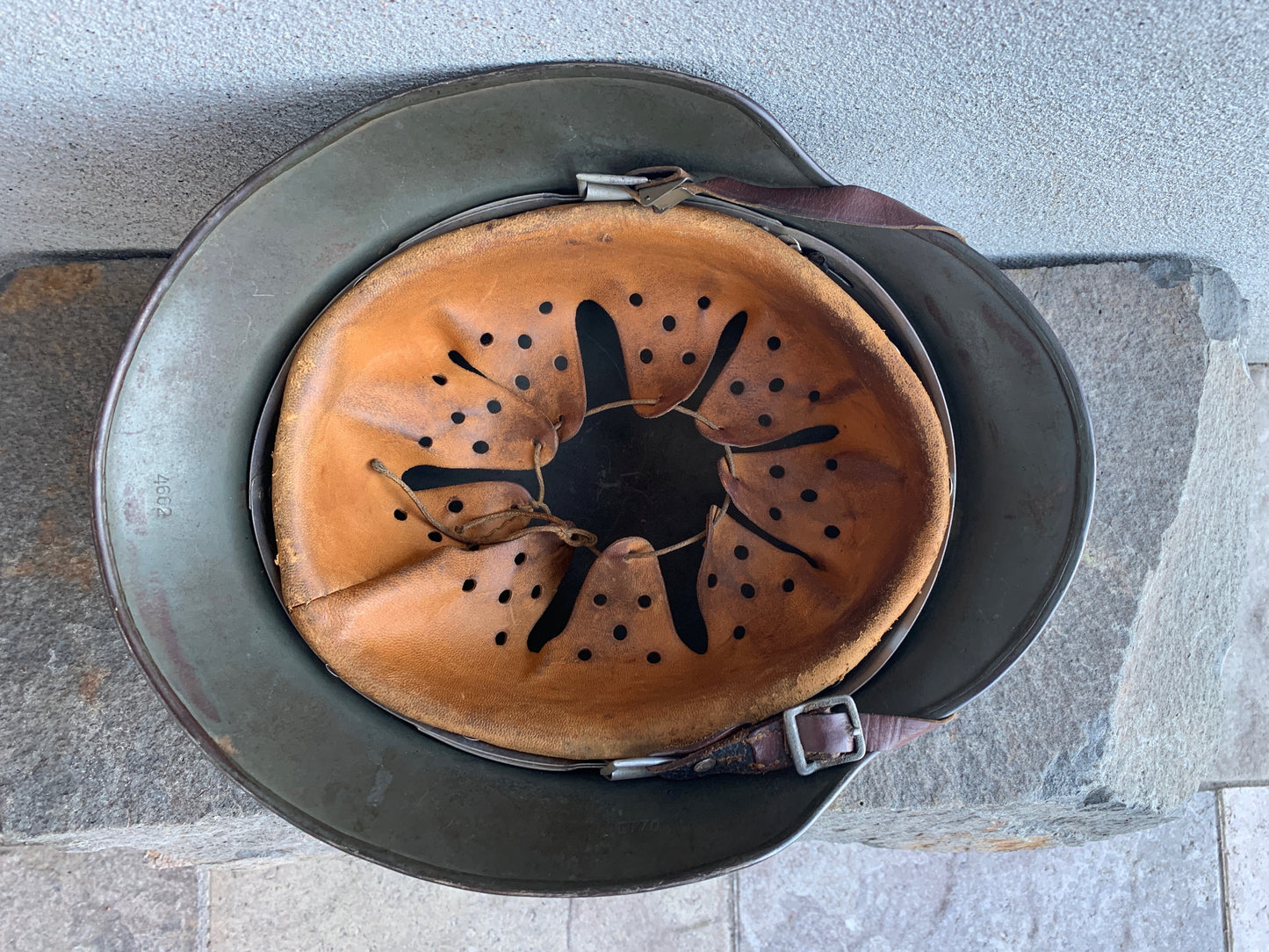 WW2 German M35 Kriegsmarine Double Decal Helmet – Rare ET70 Size