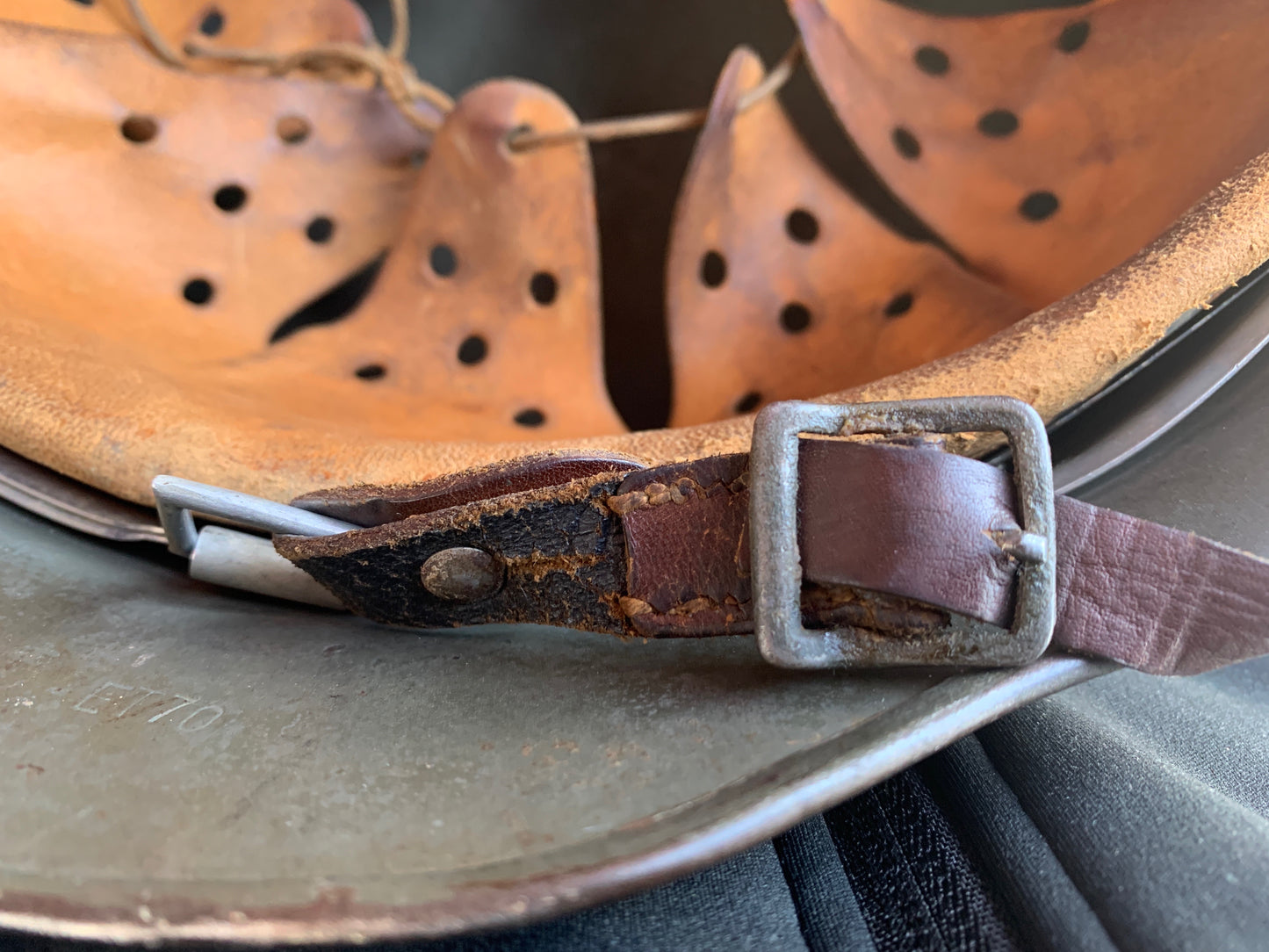 WW2 German M35 Kriegsmarine Double Decal Helmet – Rare ET70 Size