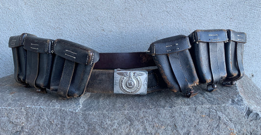 WW2 Waffen-SS Belt, Buckle & Ammo Pouches – Woodwork Estate Find