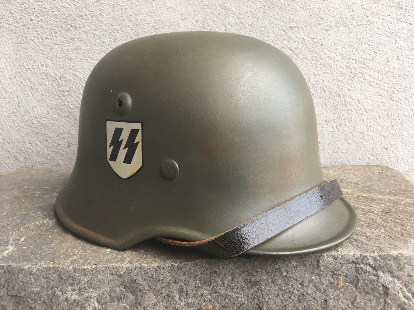 WWII German M34 SS Einsatzgruppen Helmet – Edelstahl (High-Grade Steel)