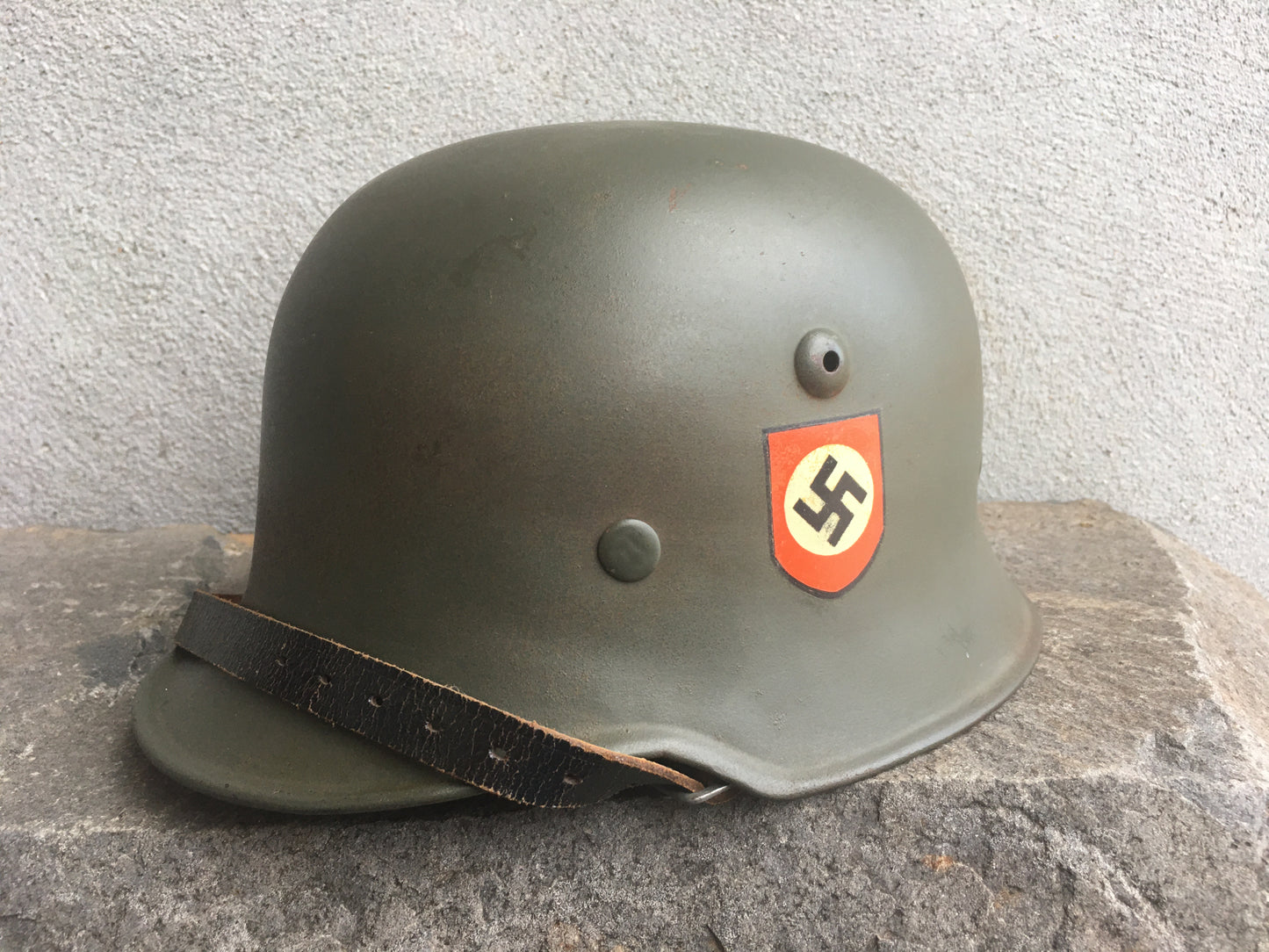 WWII German M34 SS Einsatzgruppen Helmet – Edelstahl (High-Grade Steel)