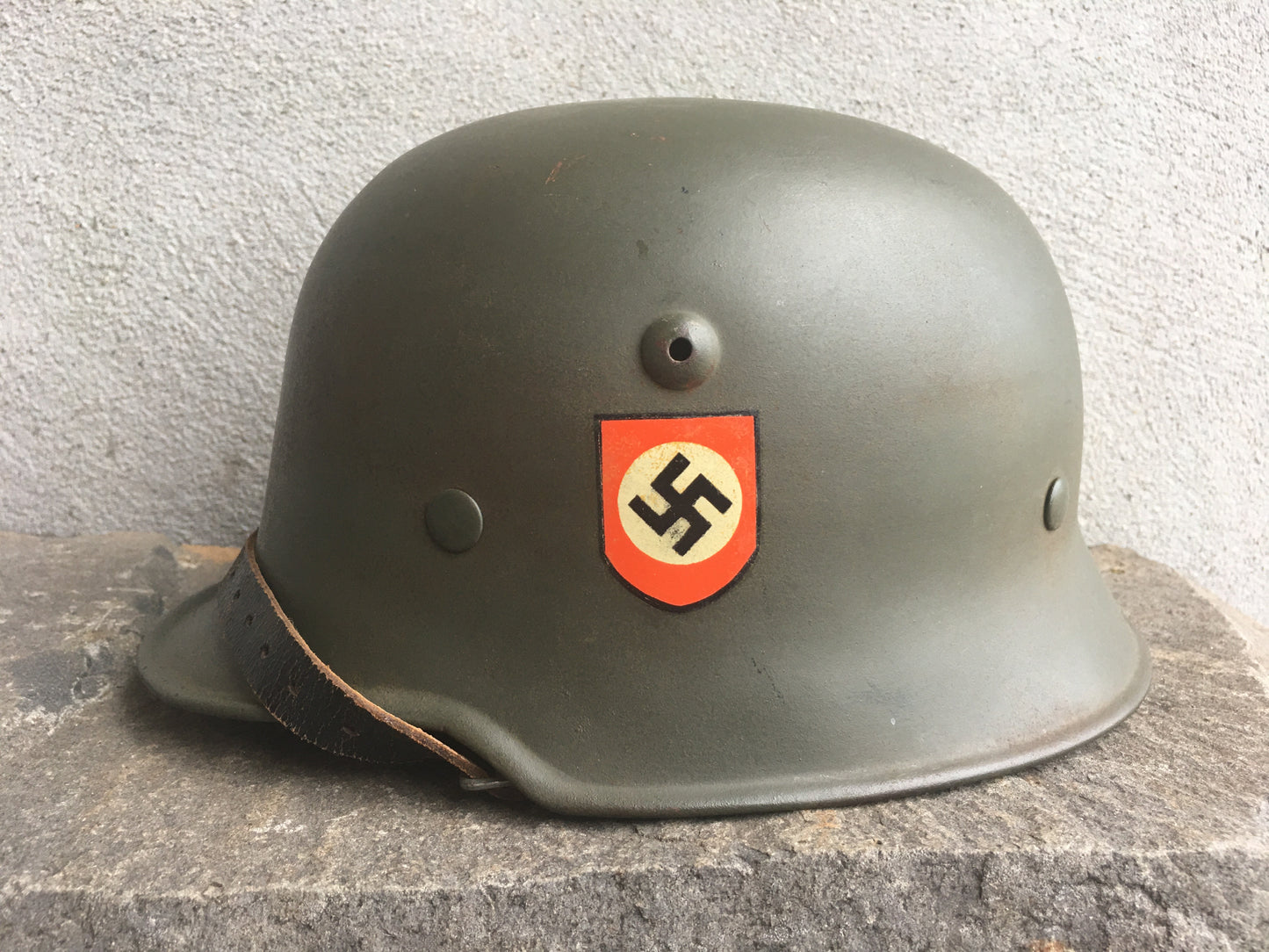 WWII German M34 SS Einsatzgruppen Helmet – Edelstahl (High-Grade Steel)