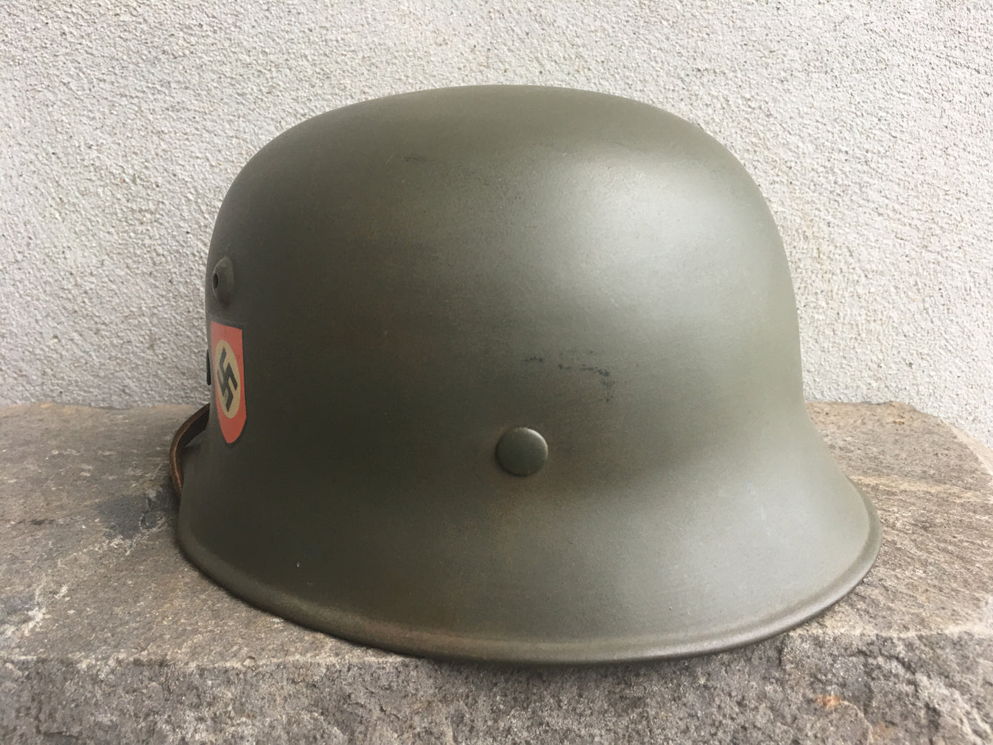 WWII German M34 SS Einsatzgruppen Helmet – Edelstahl (High-Grade Steel)