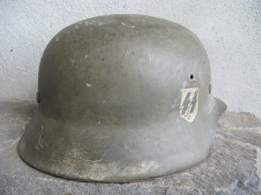 WWII German SS M42 Helmet – EF68, Waffen-SS / SD