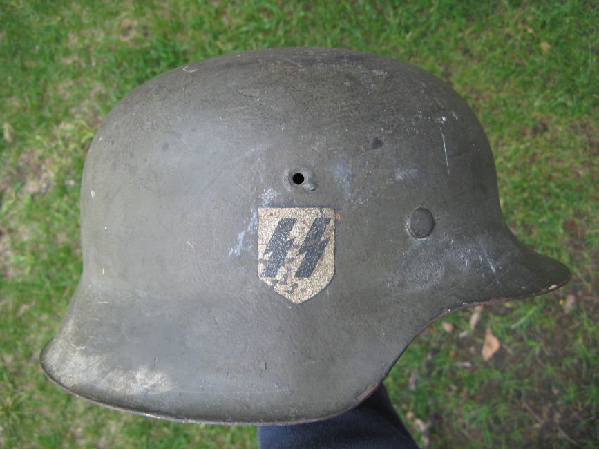 WWII German SS M42 Helmet – EF68, Waffen-SS / SD