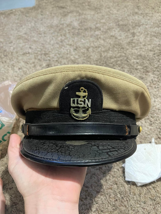 U.S. Navy Officer Visor Cap – Bancroft Maker, Mid-20th Century