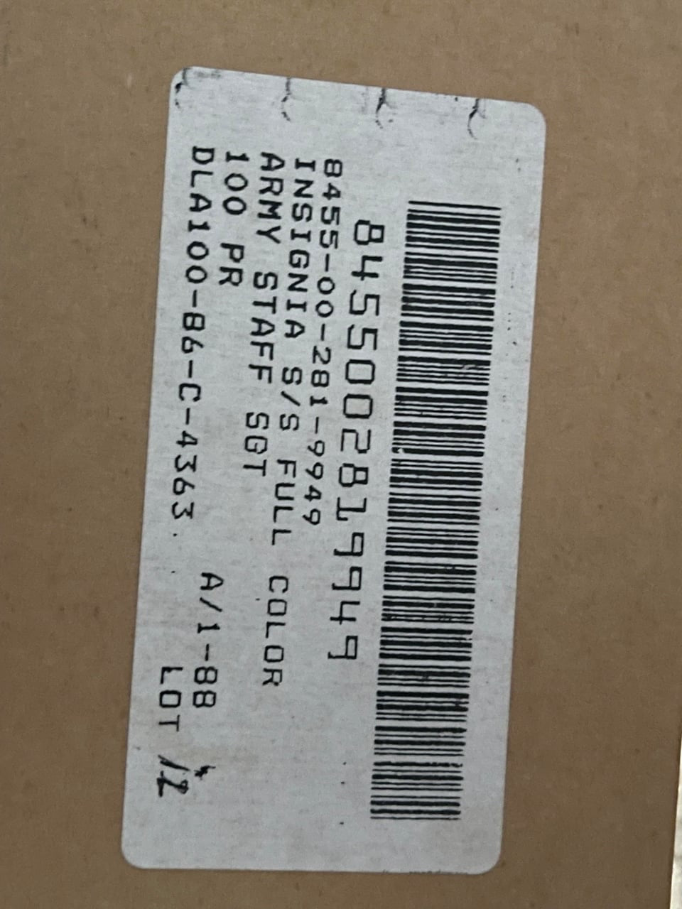 200 US army staff Sargent patches.