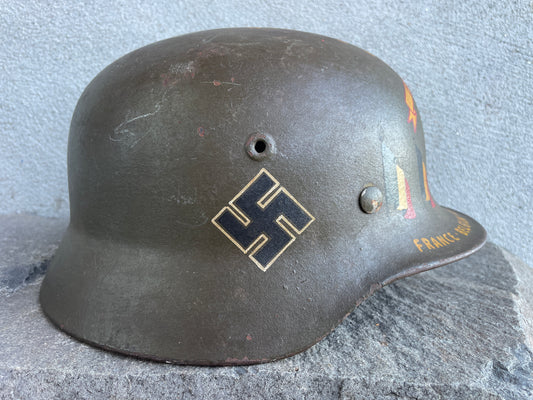 This Superb Veteran-Art M40 Q66 Luftwaffe SD Helmet