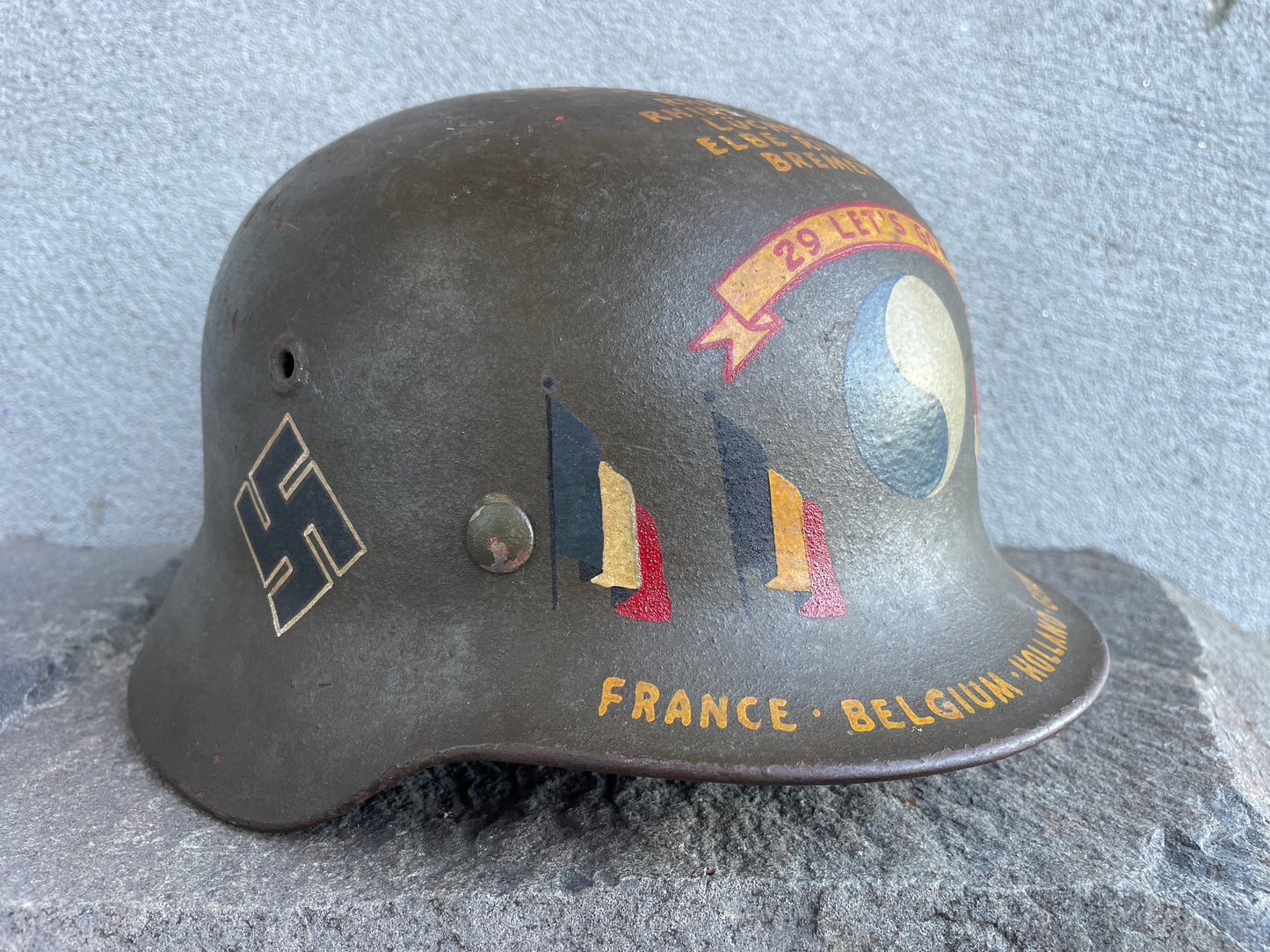 This Superb Veteran-Art M40 Q66 Luftwaffe SD Helmet