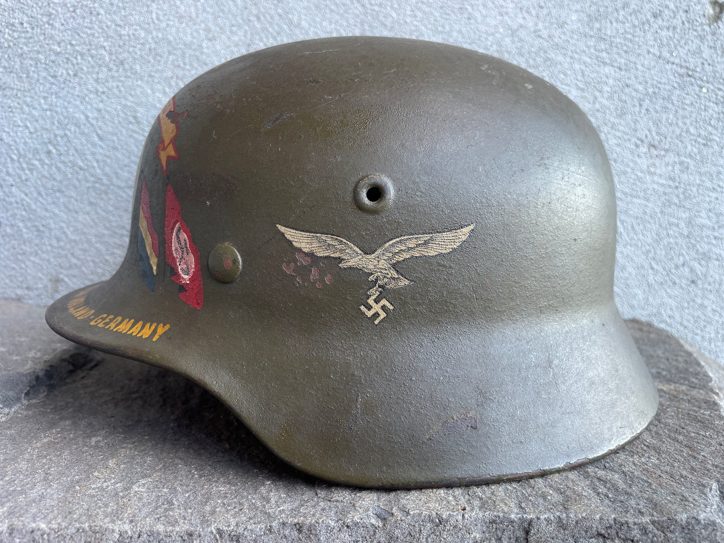This Superb Veteran-Art M40 Q66 Luftwaffe SD Helmet
