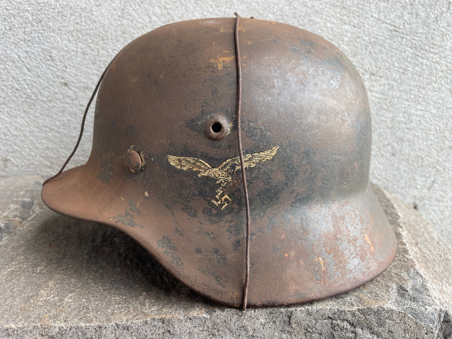 This Excellent Mid-War M40 SE62 Luftwaffe Helmet