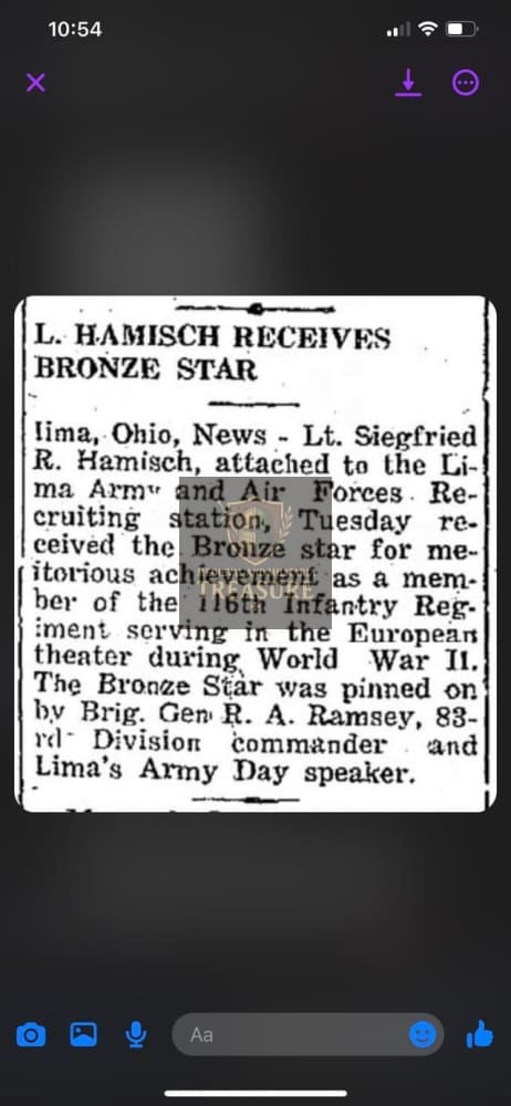Grouping belonging to Siegfried Hamisch I have attached some pictures of news clippings on him. The uniforms belonged