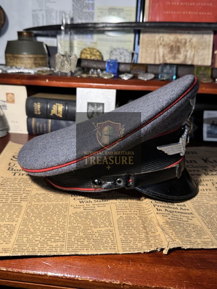 Luftwaffe Flak Visor Cap – Unit Marked WWII